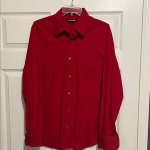 Express Men's Bold Red Dress Shirt